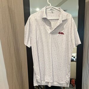 Peter Millar Summer Comfort White Polo Shirt with Ole Miss Logo - Men